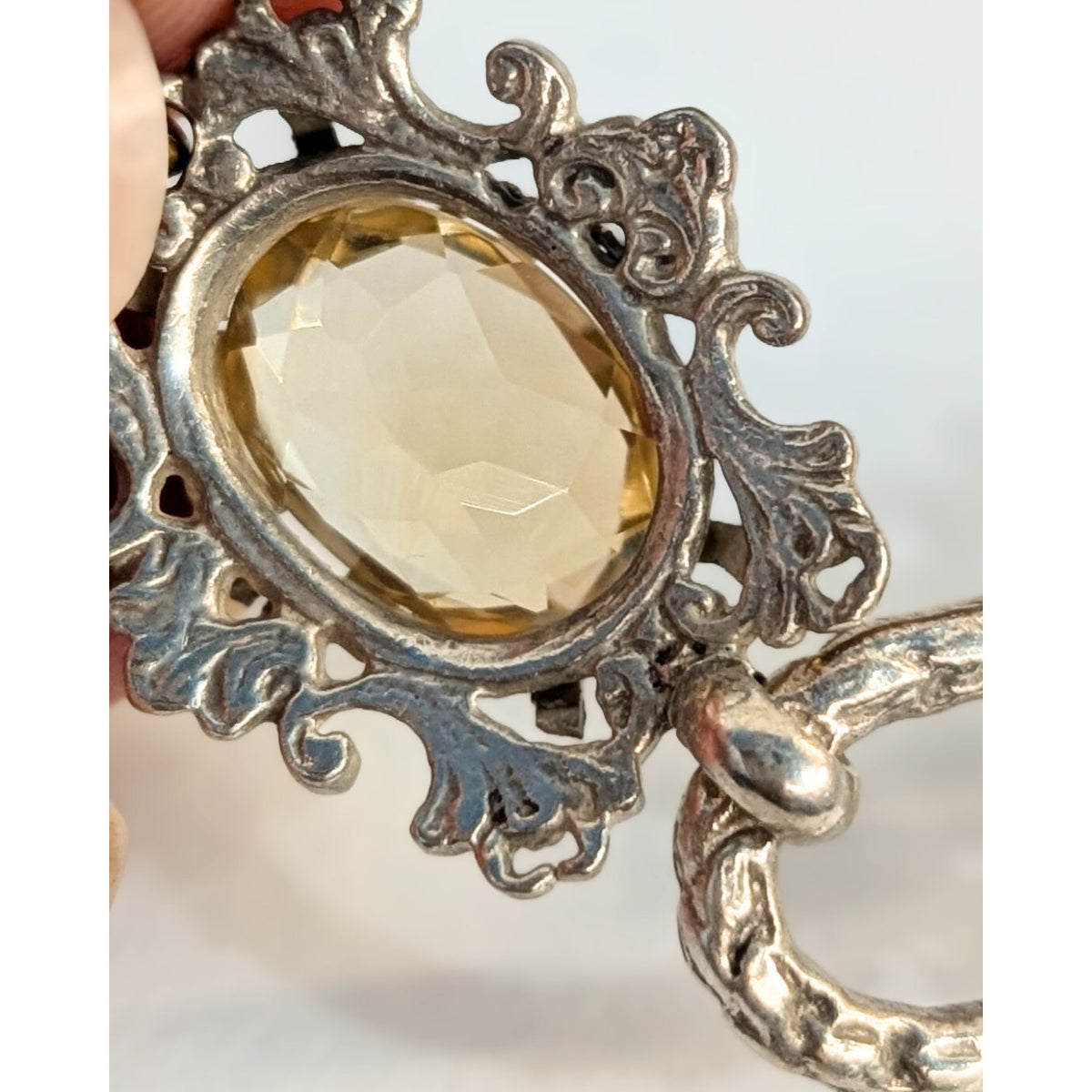 Vintage Natural Citrine Bracelet in 850 Silver