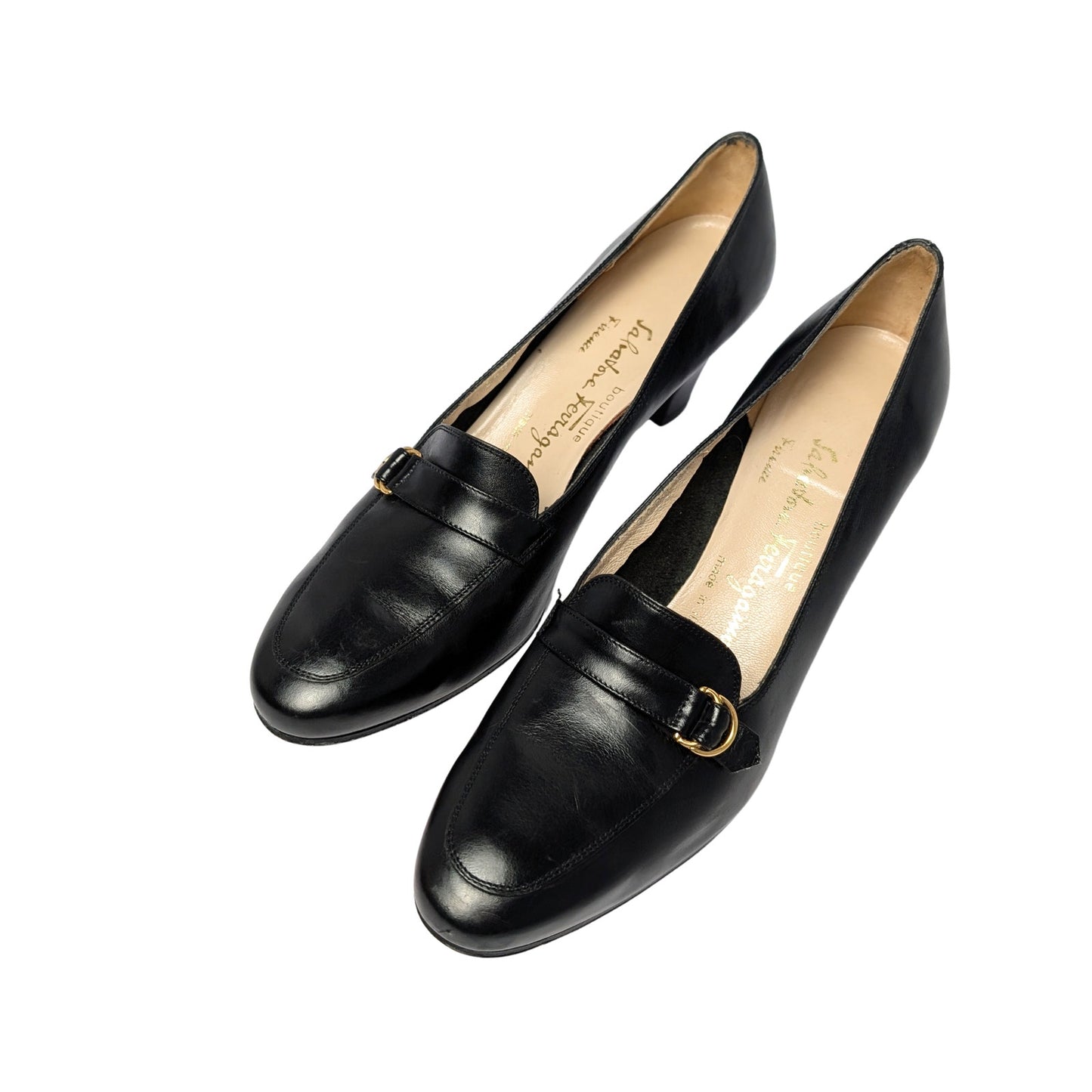 Salvatore Ferragamo Black Leather Pumps