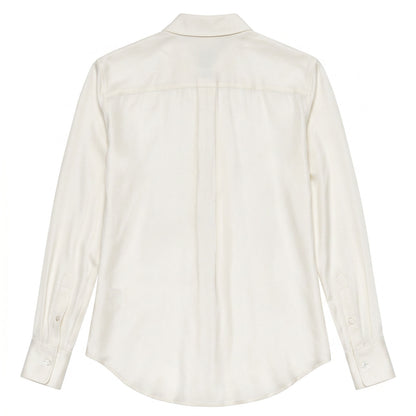 93% Silk Theory Ivory Button-Down Blouse | Size S