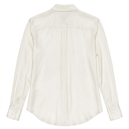 93% Silk Theory Ivory Button-Down Blouse | Size S