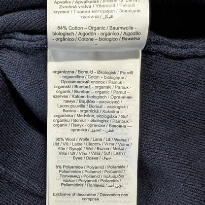 Aligne Navy Ribbed Organic Cotton Button-Front Top | 64% Organic Cotton | US 6