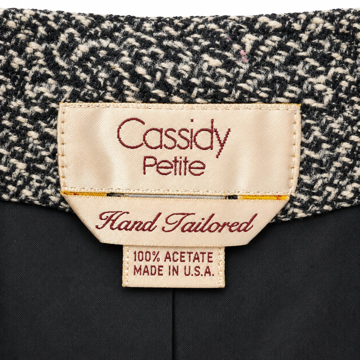 Vintage Cassidy Petite Gray Wool Tweed Long Coat Hand Tailored Made in USA