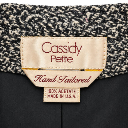 Vintage Cassidy Petite Gray Wool Tweed Long Coat Hand Tailored Made in USA