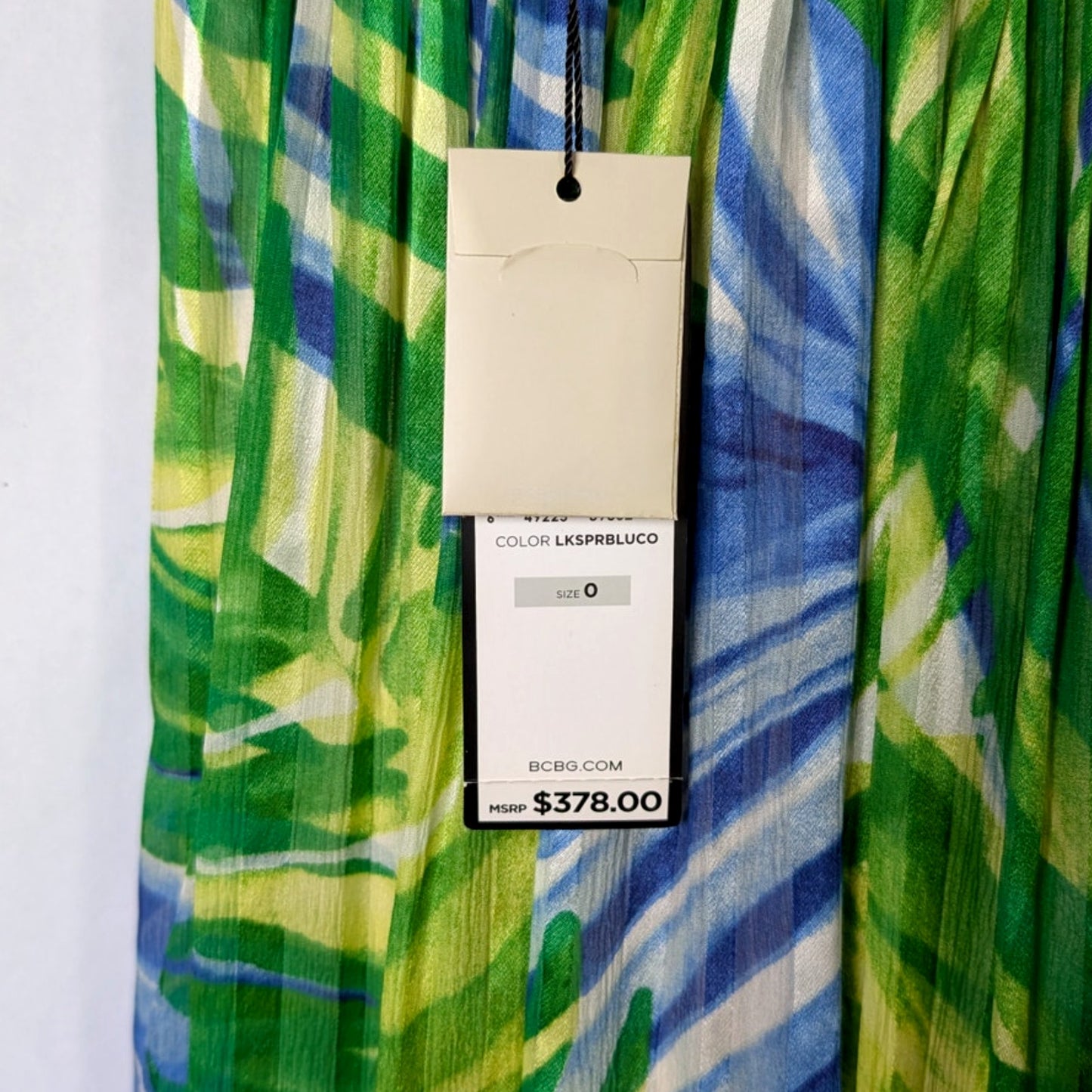 NWT 100% Silk BCBG Max Azria Tropical Print Halter Maxi | Sequin Empire Waist