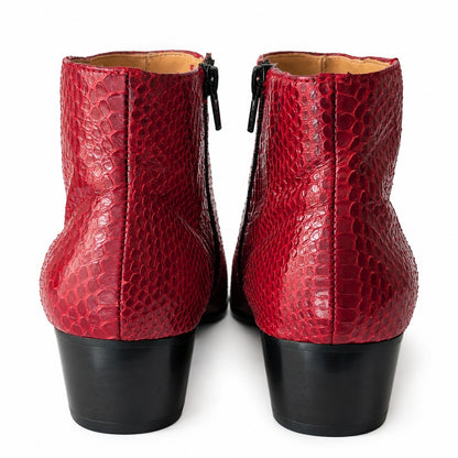 Giorgio Brutini Genuine Snakeskin Chelsea Ankle Boots Men's 8M Red Vintage NEW