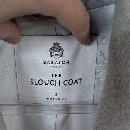 Babaton Aritzia Slouch Coat Wool Cashmere Light Heather Grey Size 3