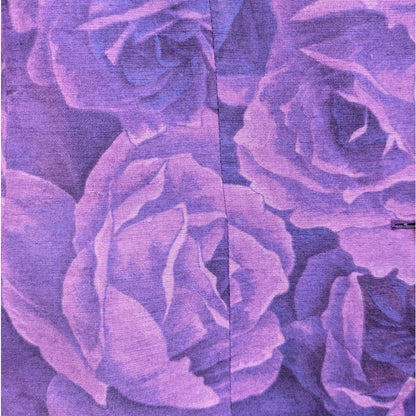 Vintage Giorgio Armani Purple Rose Print Short Sleeve Fitted Jacket