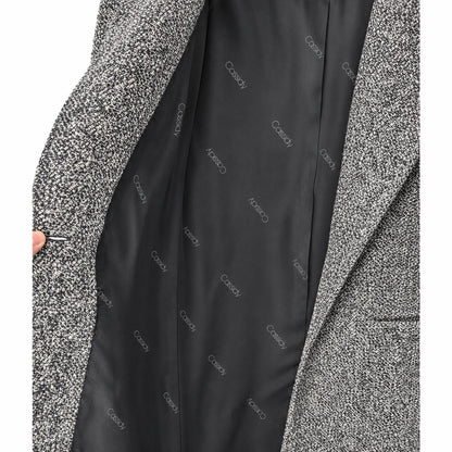 Vintage Cassidy Petite Gray Wool Tweed Long Coat Hand Tailored Made in USA