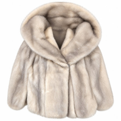 Vintage Evans Chicago Genuine Mink Fur Cape Capelet Blonde Silver