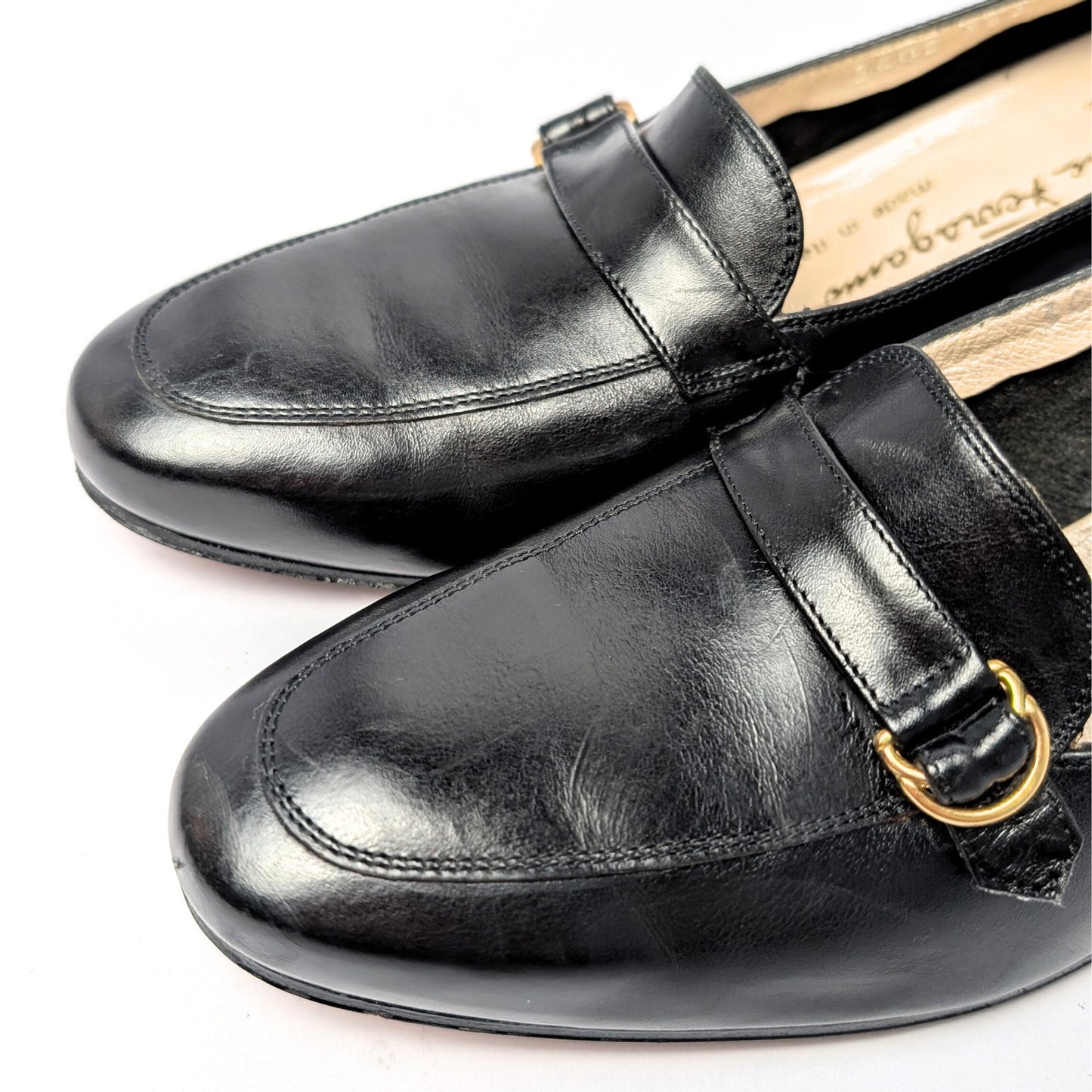 Salvatore Ferragamo Black Leather Pumps