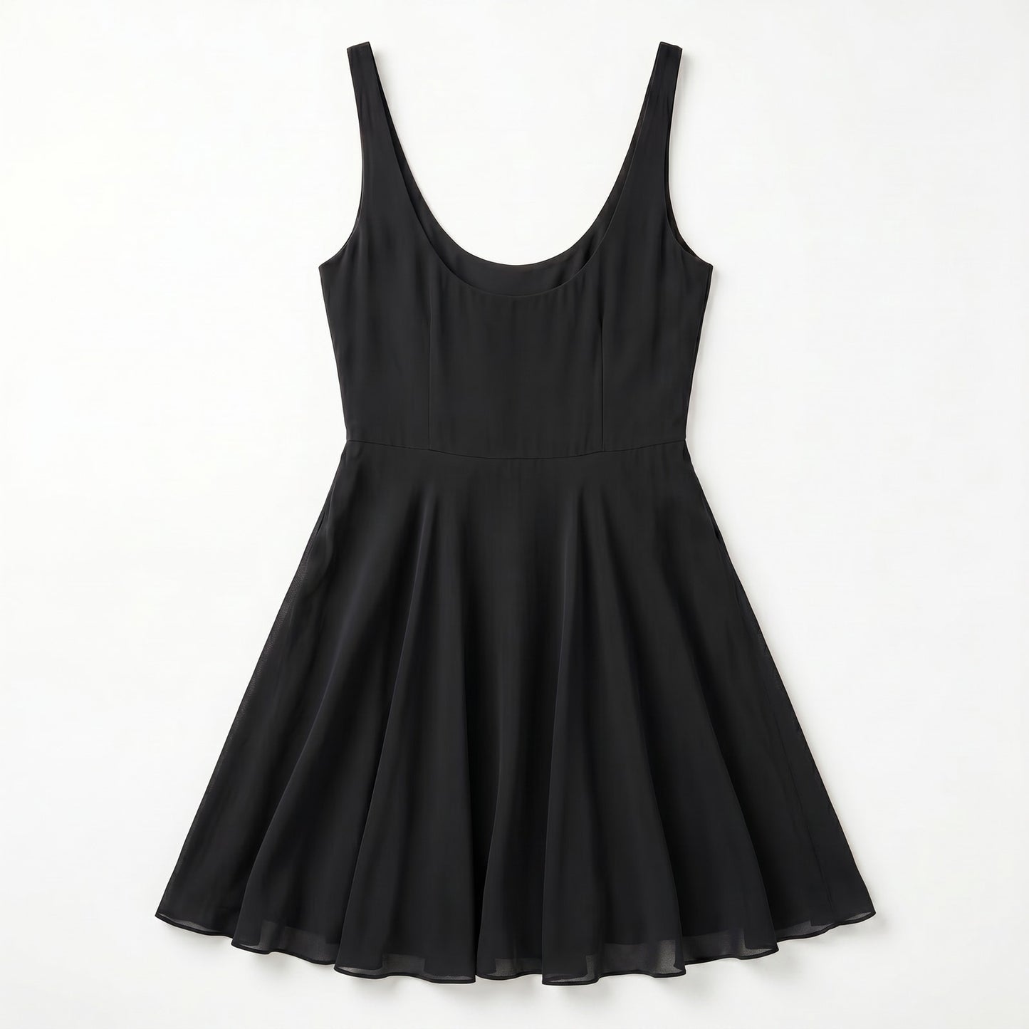 100% Silk Polo Ralph Lauren Black Fit & Flare Skater Mini Dress Size 4