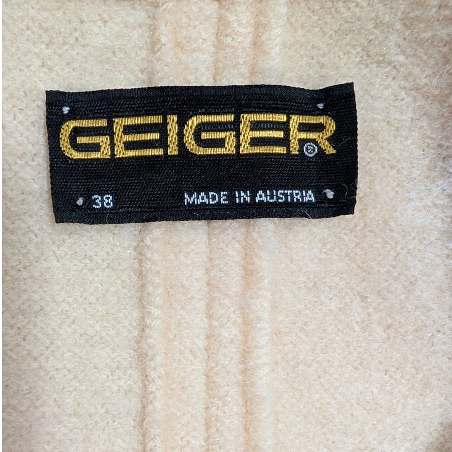 Geiger Austria Cream 100% Wool Cardigan Jacket, Boiled Wool, Size EU 38 / XS