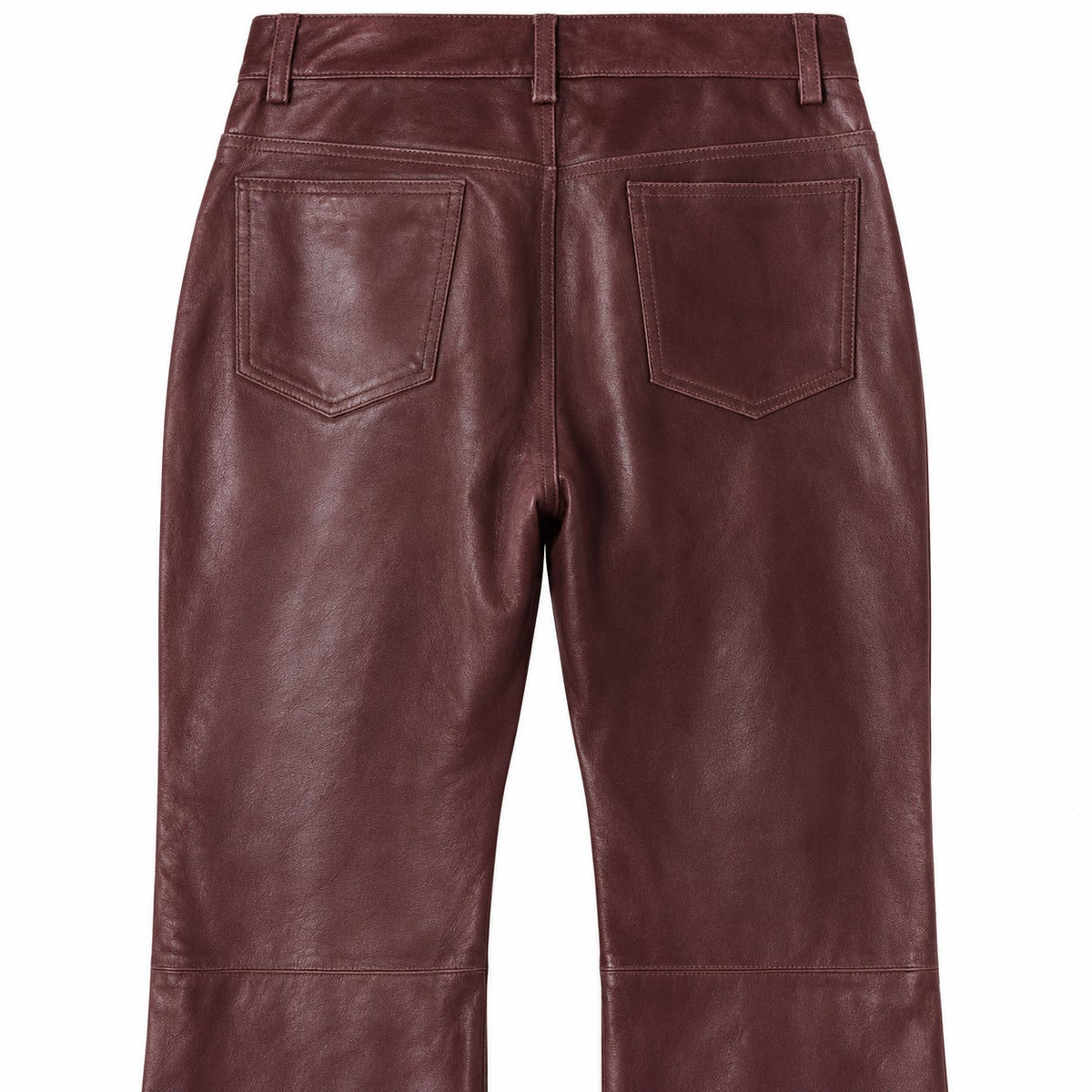 Wilsons Maxima Burgundy Genuine Leather Pants Bootcut 5 Pocket Size 12 NWT