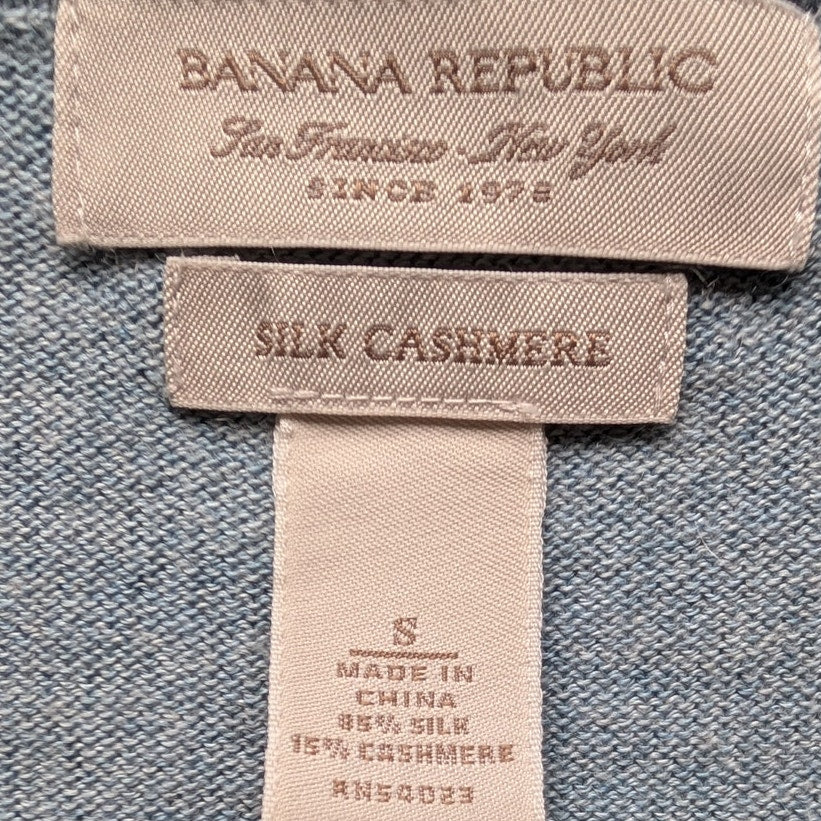 Banana Republic Silk Cashmere Crew Neck Sweater, Light Blue, Size S