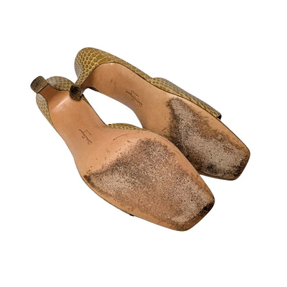 Genuine Python Snakeskin Mules Salvatore Ferragamo | Narrow Width | 9 AA