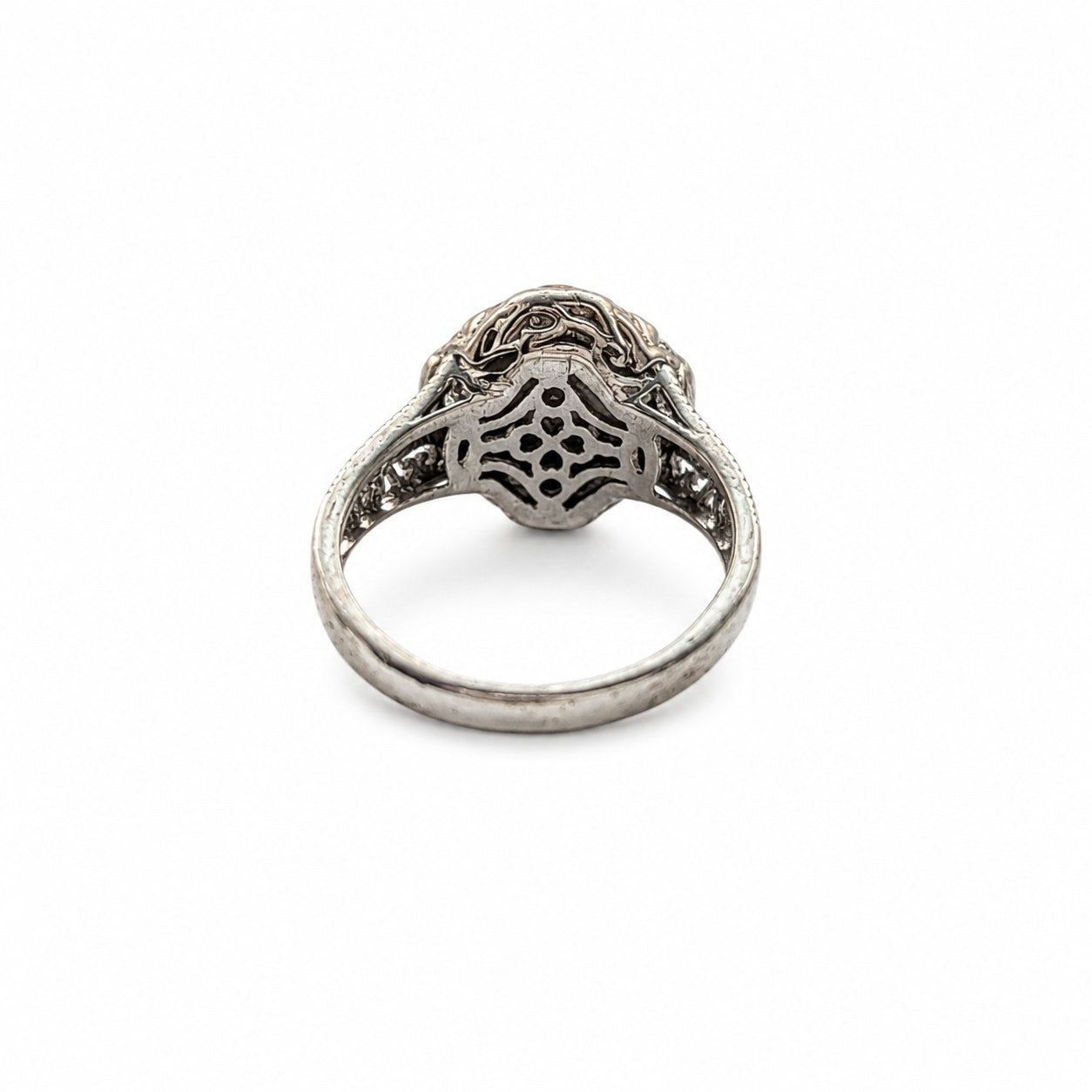 925 Sterling Silver Blue Statement Ring Size 5.5  Vintage Style Cocktail Ring