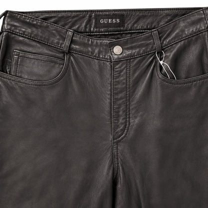 GUESS Black Genuine Leather Pants