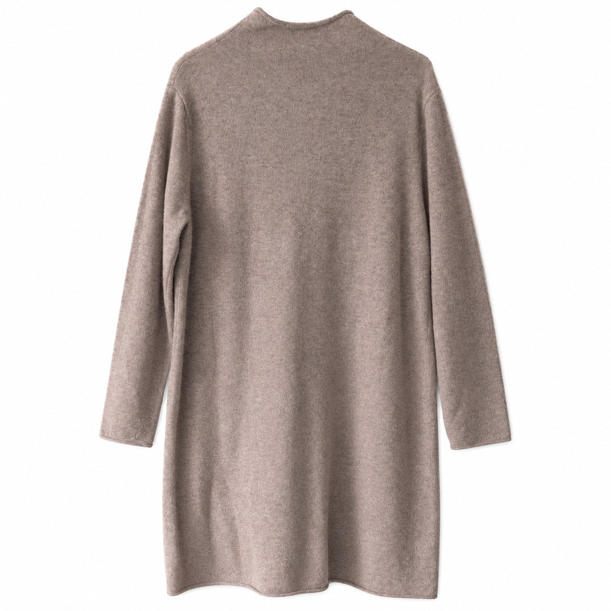 Magaschoni 100% Cashmere Mock Neck Sweater Dress, Taupe Beige, Size XL