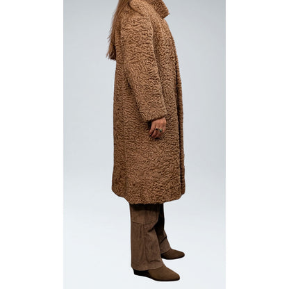 Rare Vintage Persian Lamb Fur Coat Beige Mid-Length Petite Fit