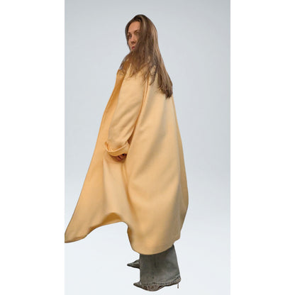 Vintage Butter Yellow One Button Wool Coat