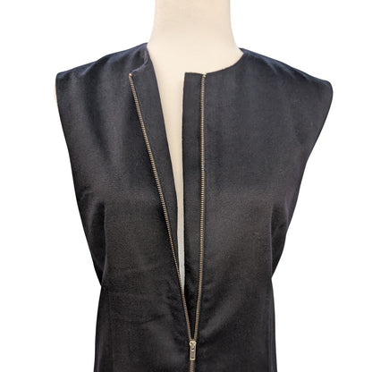 Midnight Blue Wool Cashmere Vest Dress Two-Way