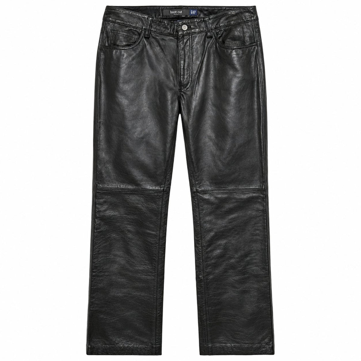 GAP Black Genuine Leather Bootcut Pants
