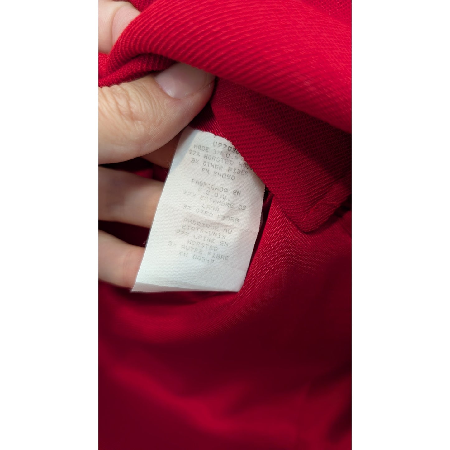 Vintage Ralph Lauren Red Wool Military Blazer with Gold Buttons