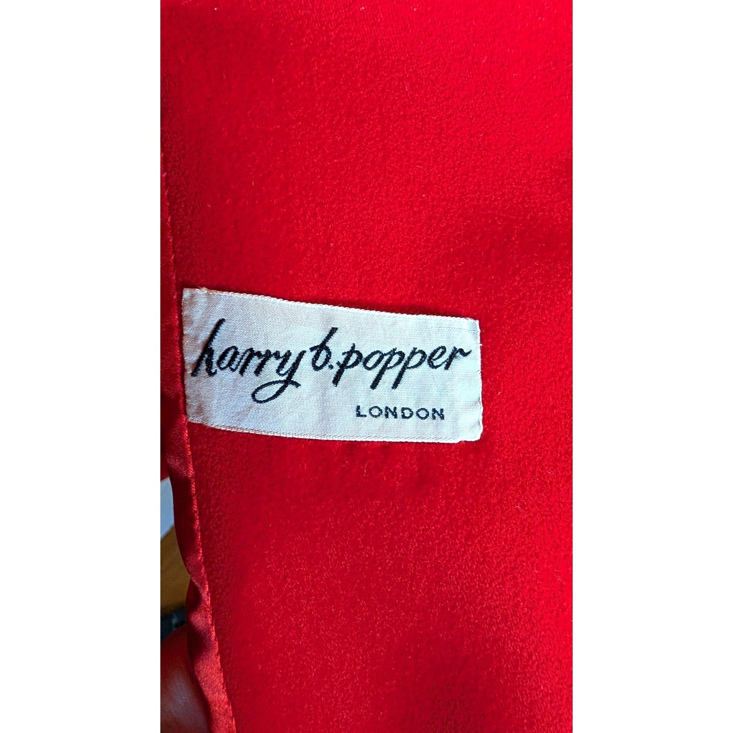 Harry B. Popper London Sz 10 Red Wool Coat | Vintage British | Statement Piece
