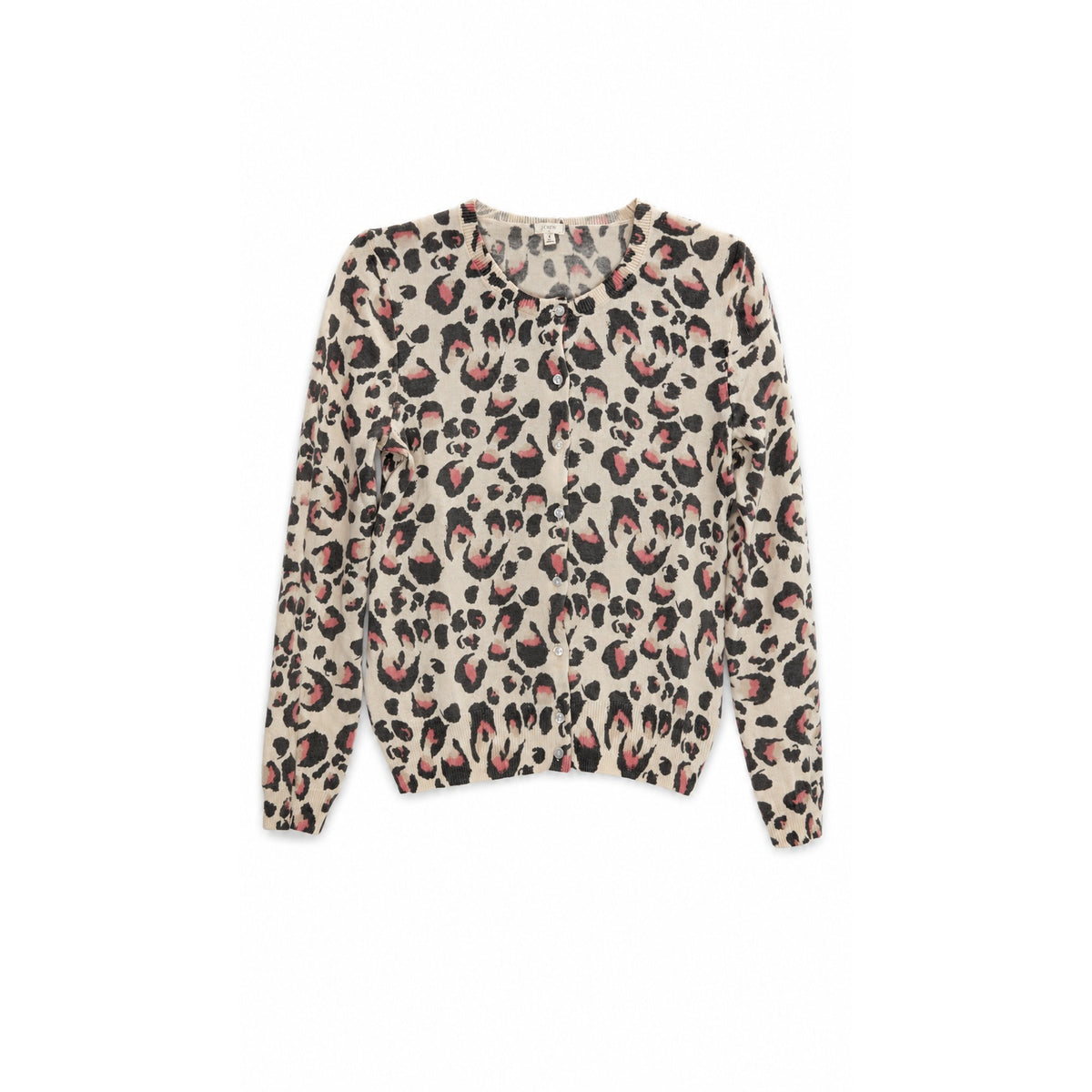 J.Crew Leopard Print 100% Merino Wool Cardigan Sweater, Size S