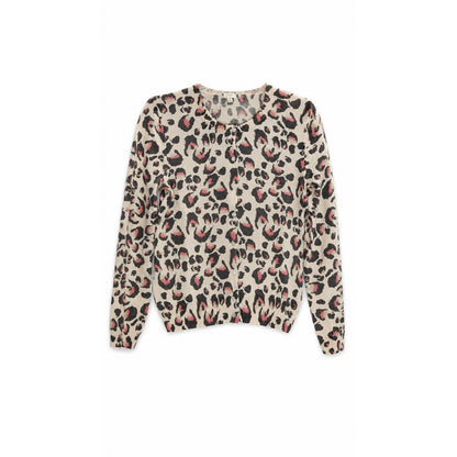 J.Crew Leopard Print 100% Merino Wool Cardigan Sweater, Size S
