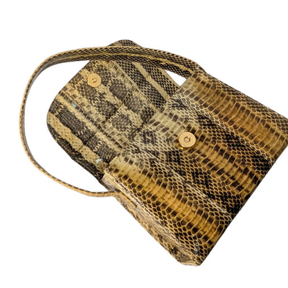 100% Genuine Snakeskin Susan Gail Hand Bag Vintage Small Handbag Natural Python Leather