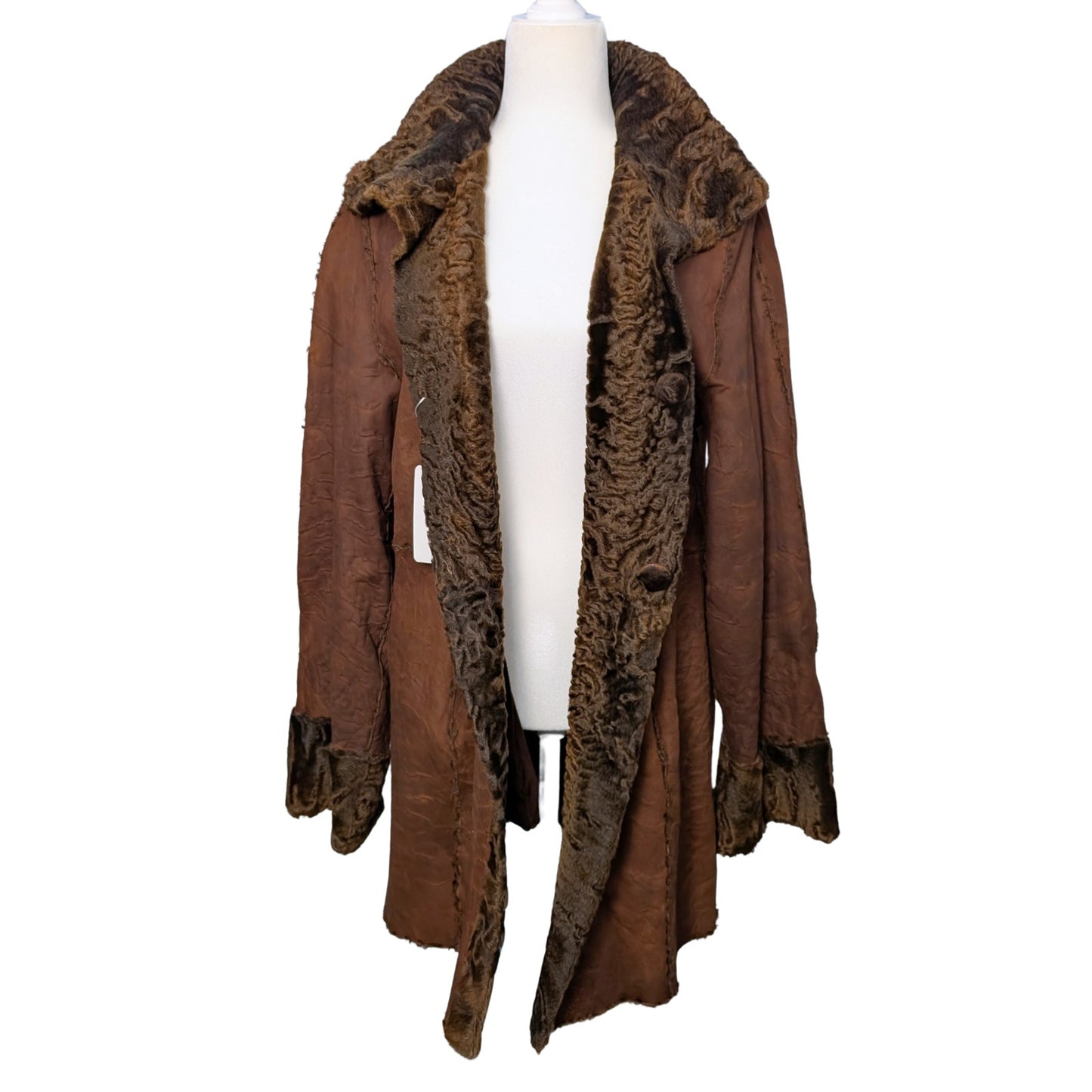 Auburn Brown Lamb Shearling Reversible Jacket Genuine Fur & Leather