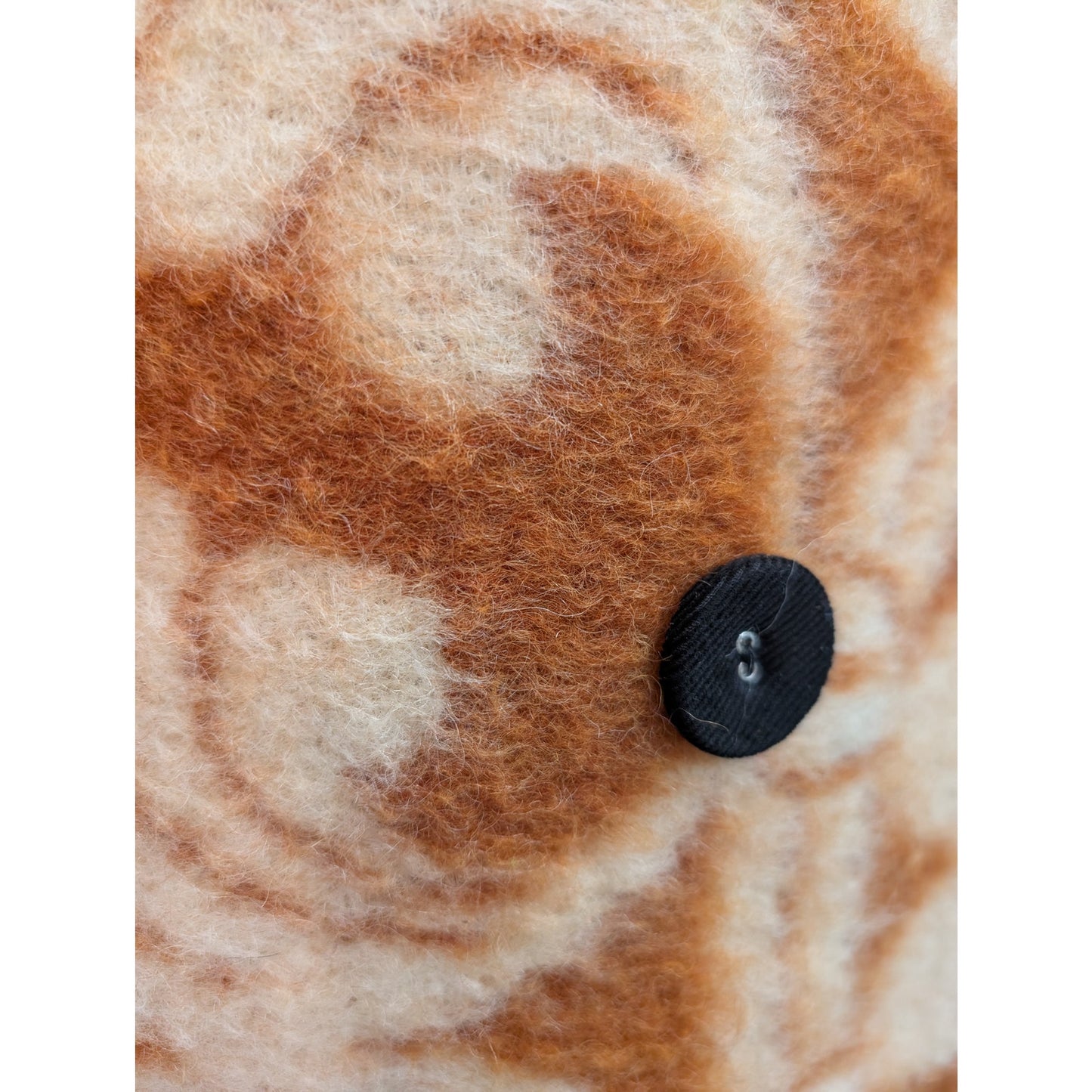 Carleen Upcycled Wool Blanket Coat Pumpkin & Cream