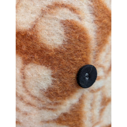 Carleen Upcycled Wool Blanket Coat Pumpkin & Cream