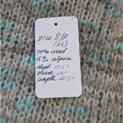 Theory Wool Alpaca Blend Space Dye Crew Neck Sweater, Gray Mint, Size S/P