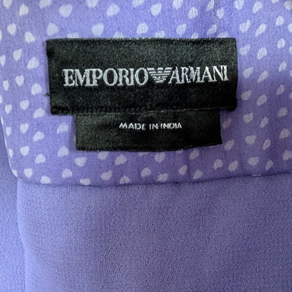 100% Silk Emporio Armani Purple Lavender Polka Dot Bubble Tulip Skirt