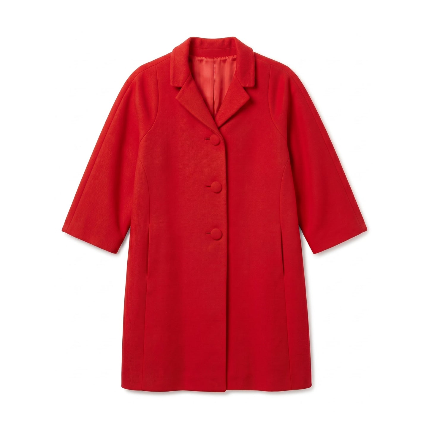 Harry B. Popper London Sz 10 Red Wool Coat | Vintage British | Statement Piece