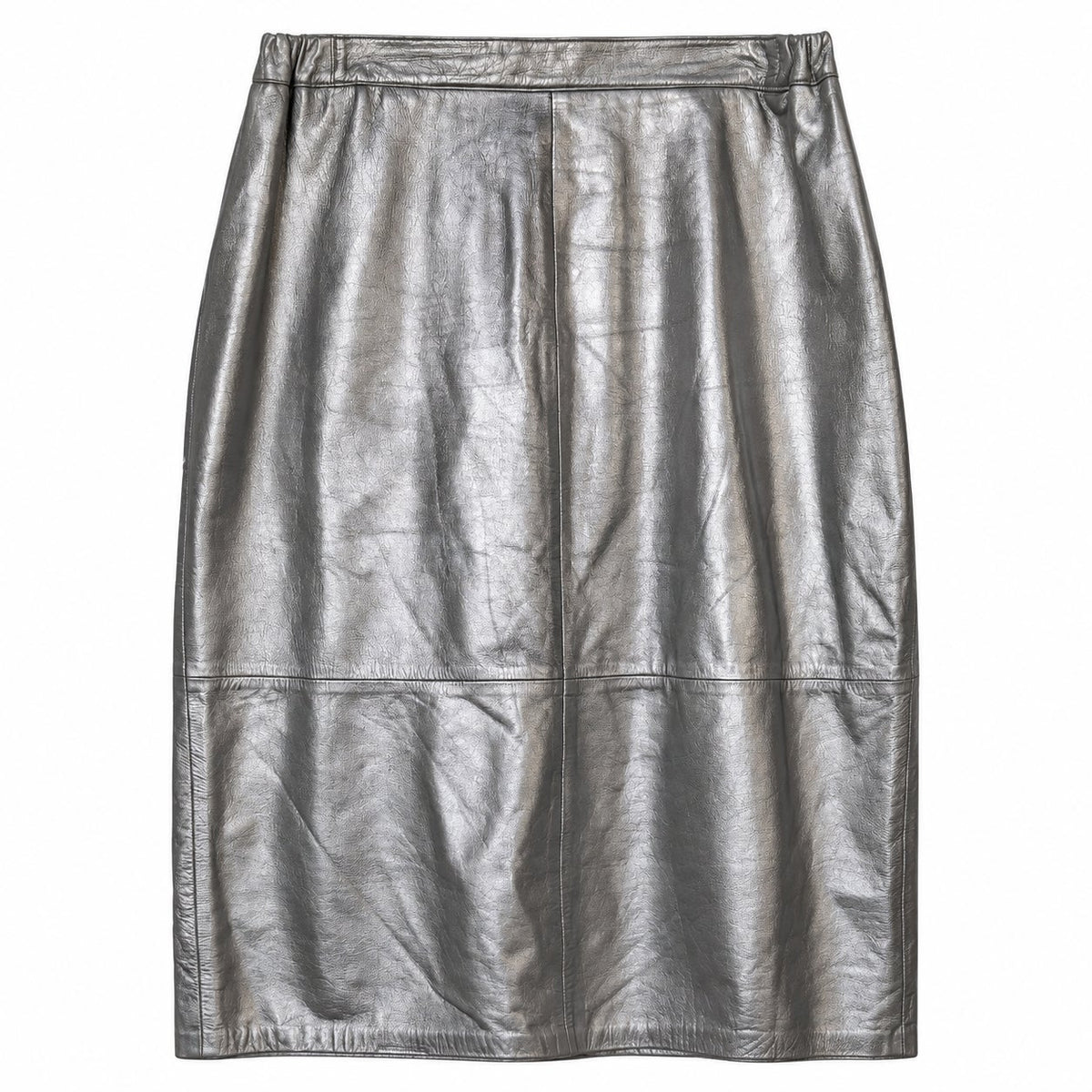 RARE DERO Rocco D'Amelio Silver Studded Leather Skirt Suit Quilted Jacket