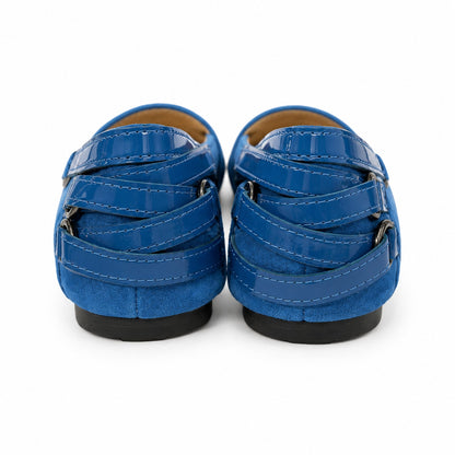 NWT 100% Genuine Leather Enzo Angiolini Eashiana Blue Suede Ballet Flats Size 8.5 M