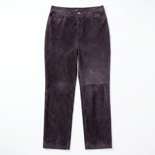 Linda Allard Ellen Tracy Sz 6 Purple Suede Slim Pants | 100% Leather | Luxury