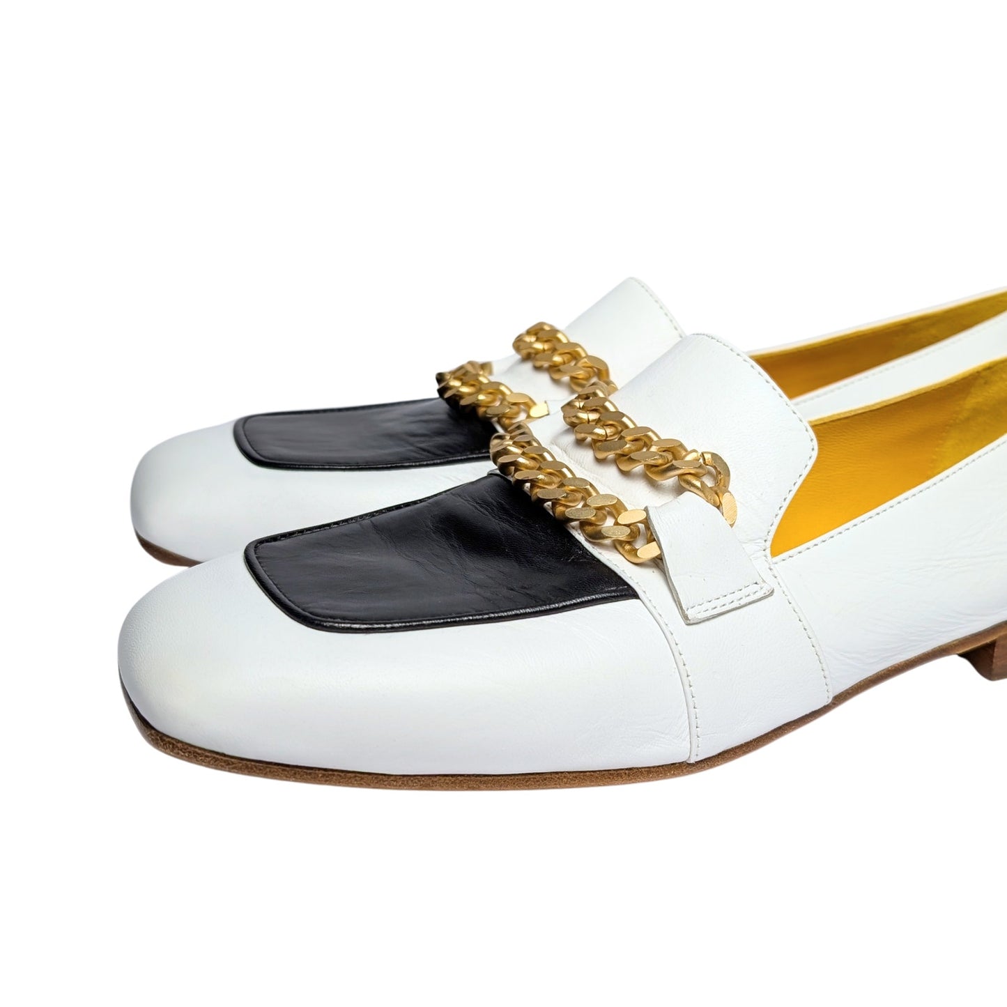 Madison Maison Gioia Leather Chain Loafers Black & White