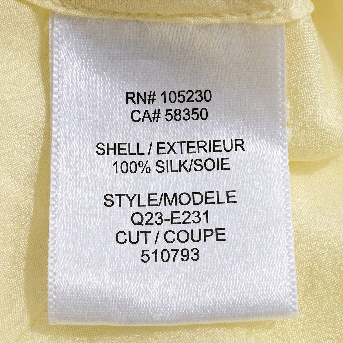 100% Silk Equipment Femme Fresh Yellow Silk Blouse Signature Dual Pocket Button-Down