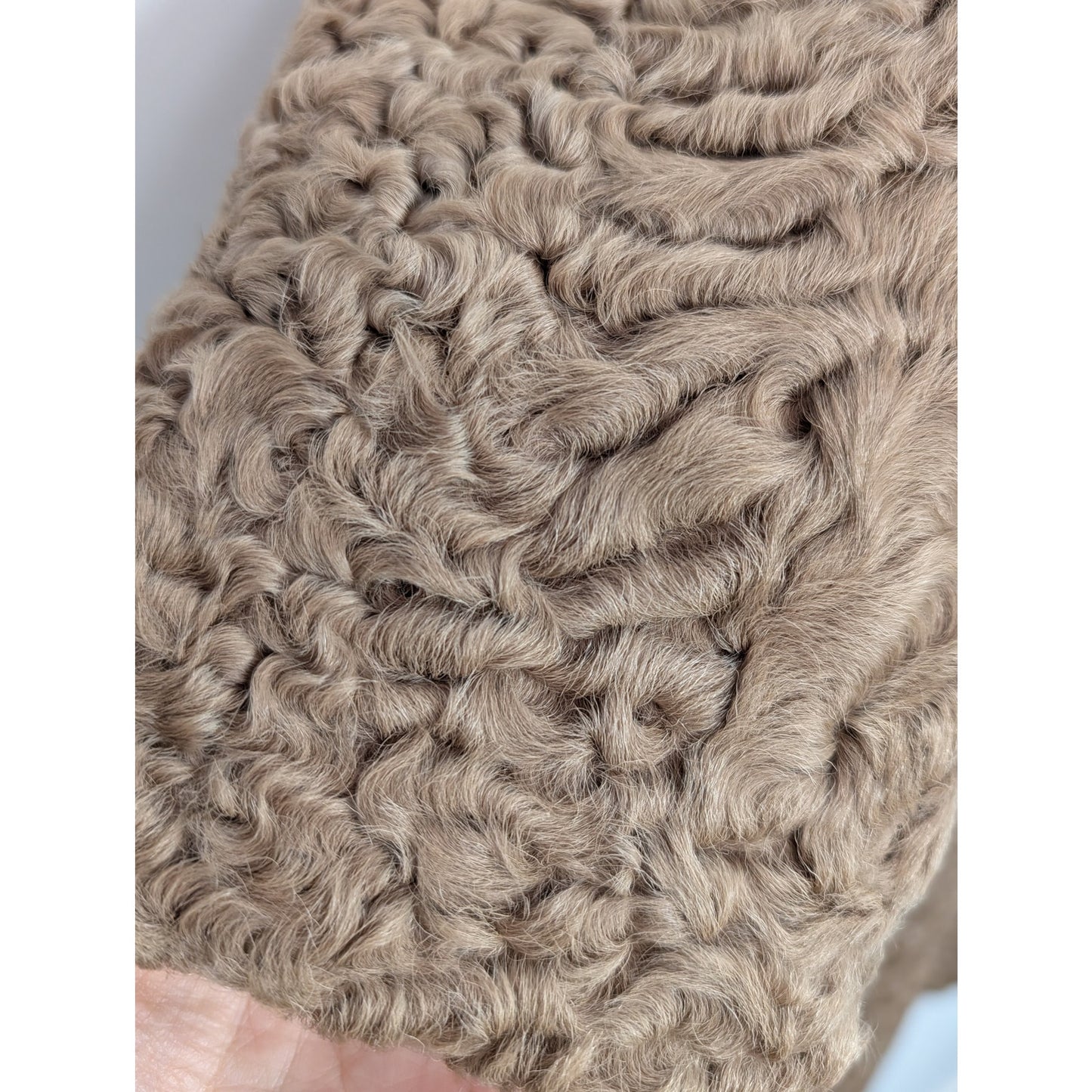 Rare Vintage Persian Lamb Fur Coat Beige Mid-Length Petite Fit