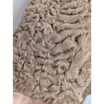 Rare Vintage Persian Lamb Fur Coat Beige Mid-Length Petite Fit