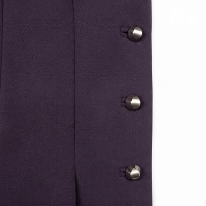 100% Wool Dana Buchman Petites 4P Purple Structured Collarless Blazer
