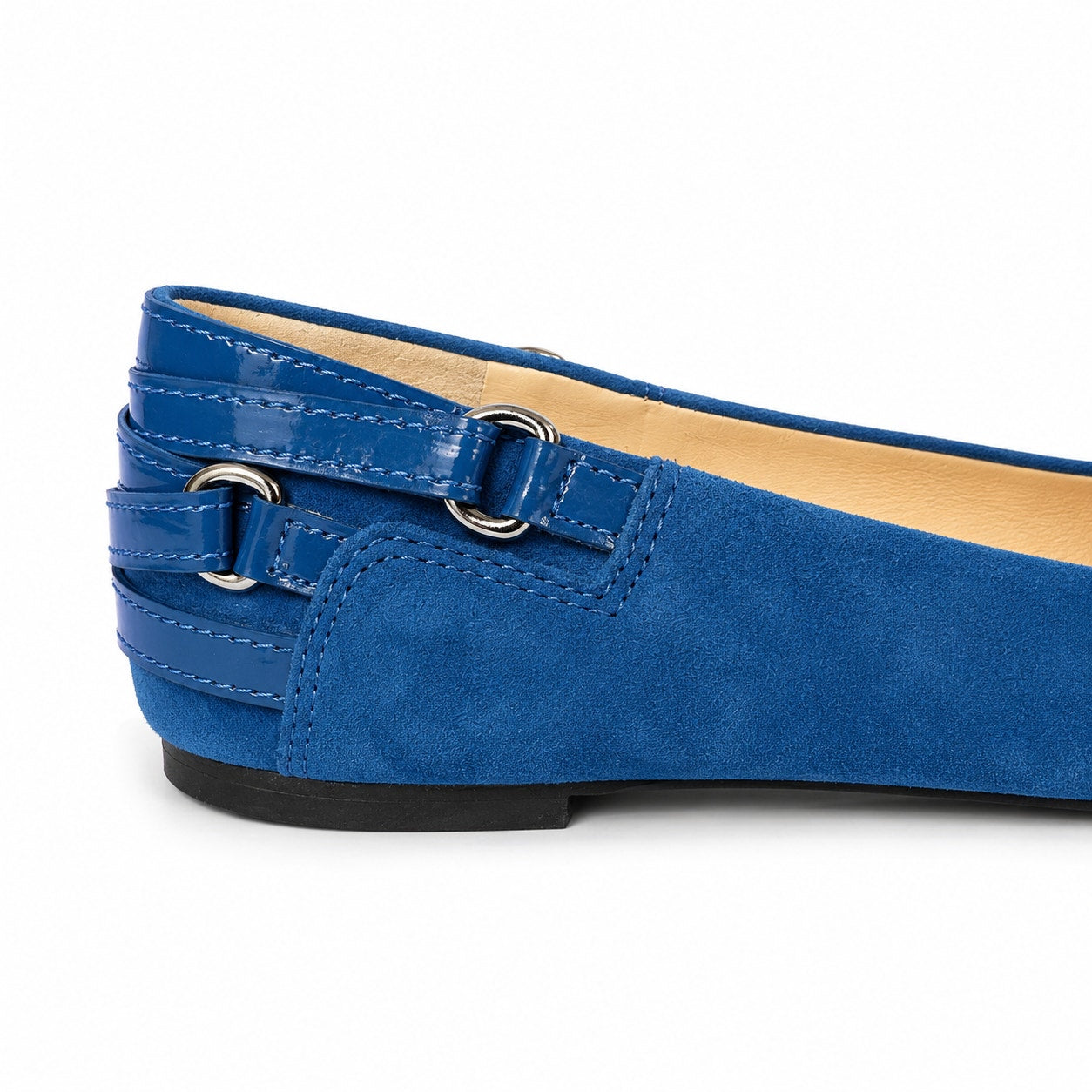 NWT 100% Genuine Leather Enzo Angiolini Eashiana Blue Suede Ballet Flats Size 8.5 M