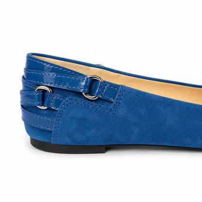 NWT 100% Genuine Leather Enzo Angiolini Eashiana Blue Suede Ballet Flats Size 8.5 M