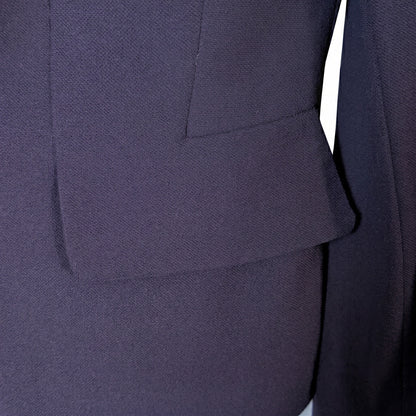 100% Wool Dana Buchman Petites 4P Purple Structured Collarless Blazer