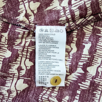 100% Cotton Cleobella Burgundy Abstract Print Halter Midi Dress | Tiered Ruffles