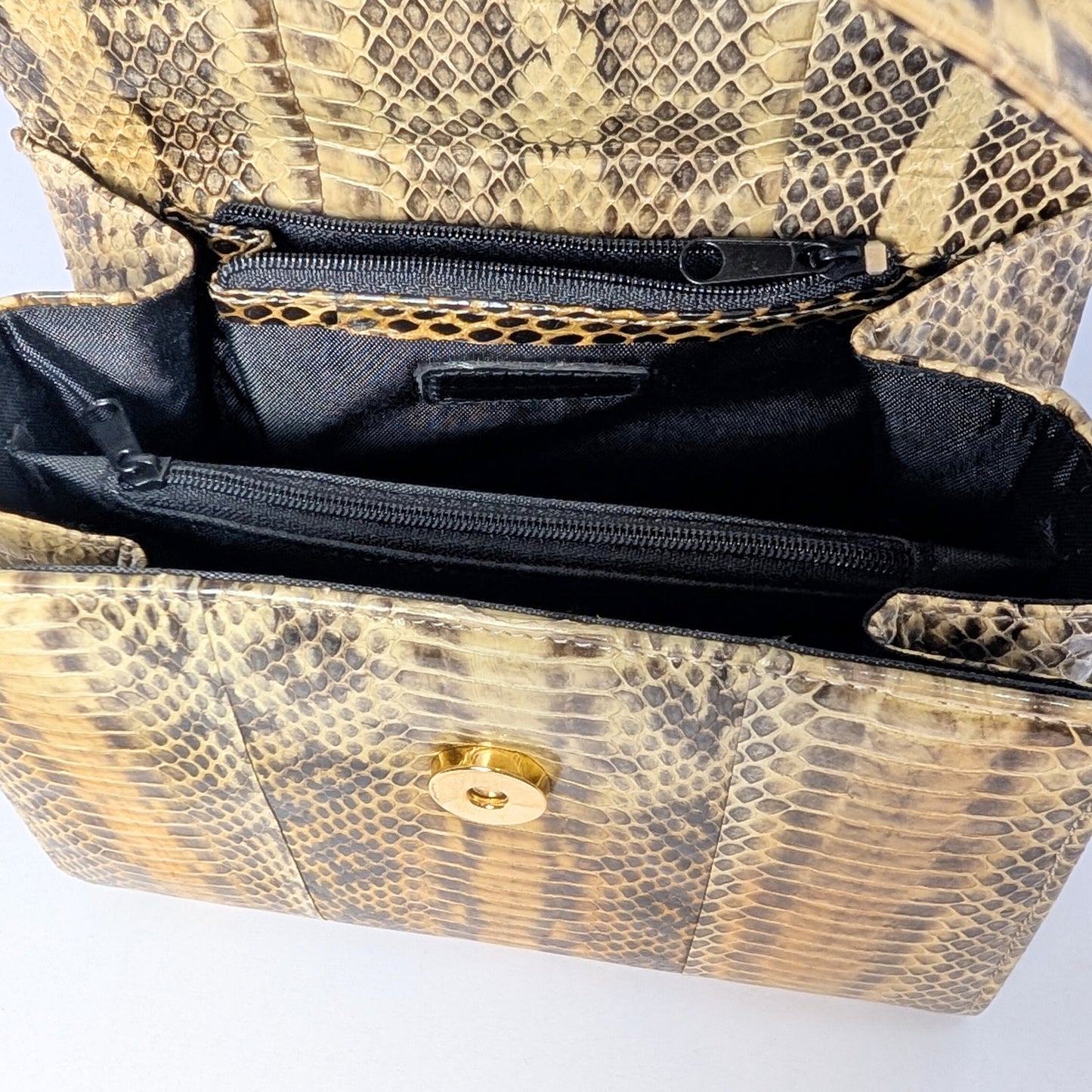 100% Genuine Snakeskin Susan Gail Hand Bag Vintage Small Handbag Natural Python Leather